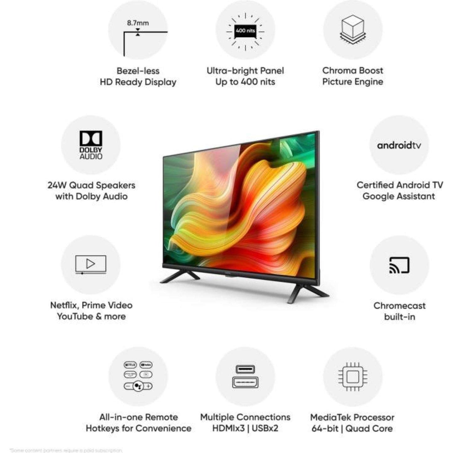 REALME LED TV-32 inch: , Smart LED TV: Plain