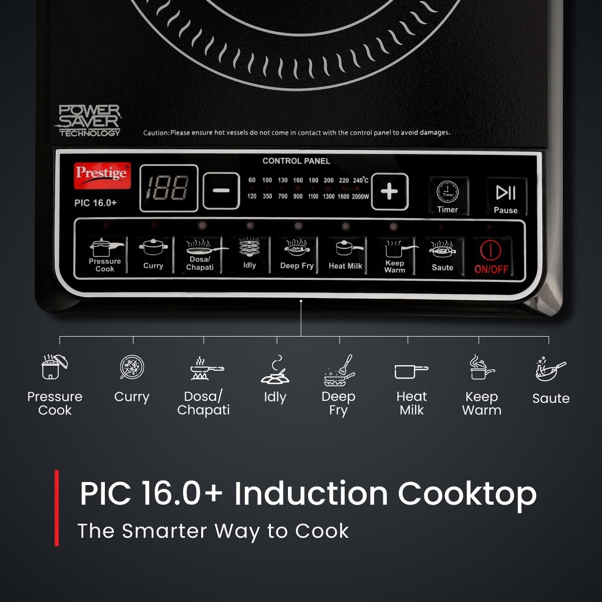 PRESTIGE INDUCTION: PIC 16.0 plus 2000 Watts Induction Cooktop