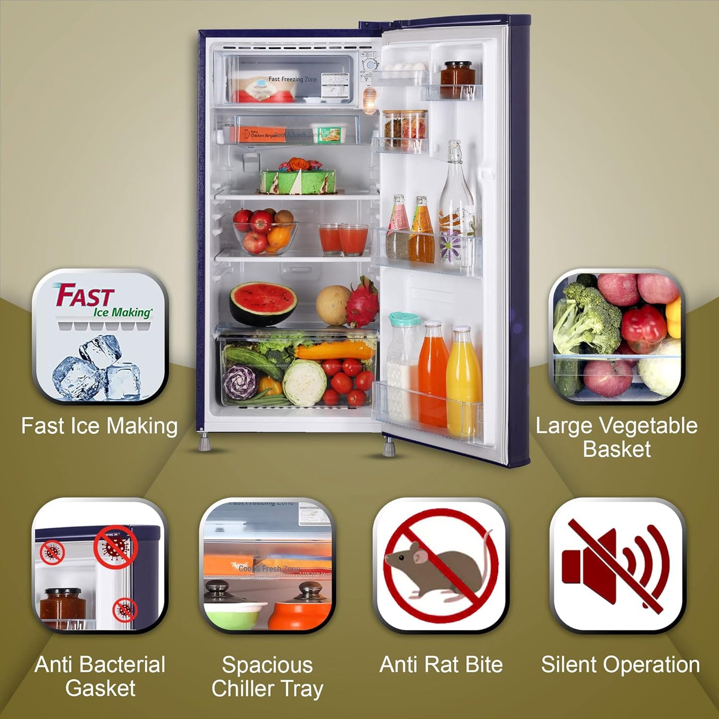 LG 3S Refrigerator GL-B199ORKD.ARKZEBN 185L