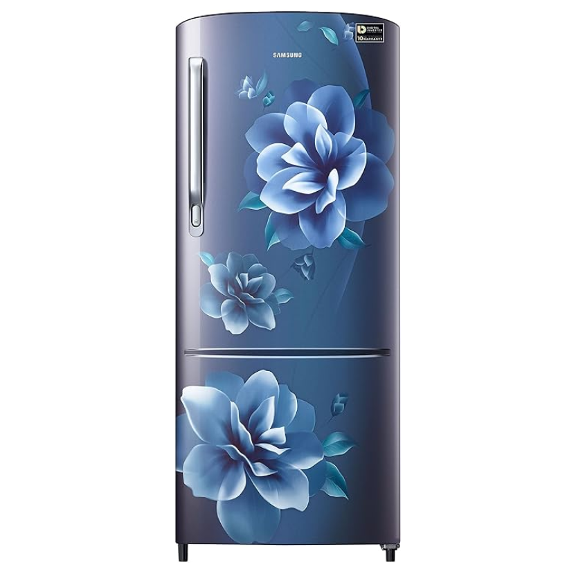 SAMSUNG REFRIGERATOR-183 Ltr: , Single Door Fridge: 3 Star Camellia Blue Floral|| RR20C2723CU