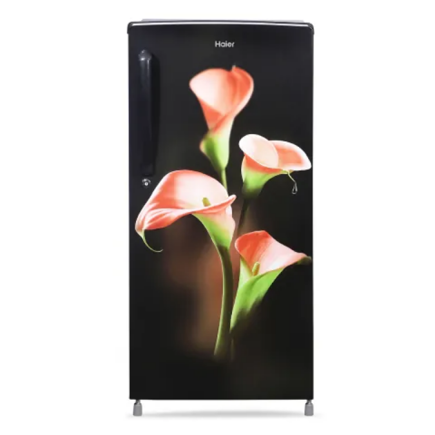 HAIER REFRIGERATOR-185 Ltr: , Single Door Fridge: 1 Star Black Floral|| HRD-2061SKC