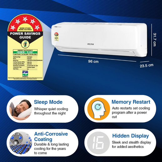 VOLTAS AC-1.5 ton, Vectra Elite, Split Inverter AC, 5 Star|| Vectra Elite