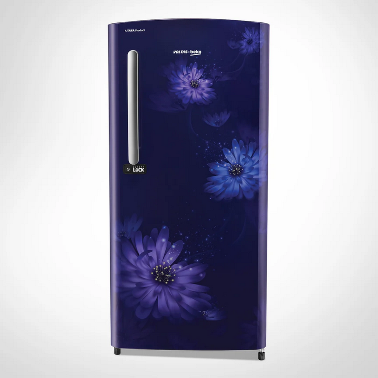 VOLTAS REFRIGERATOR: 185 Ltr, Beko 3 Star Dahlia Blue Floral || RDC220C/SODBE