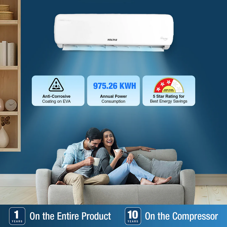 VOLTAS AC-1.5 Ton: , Split Inverter AC: 3 Star Plain|| 183V VECTRA PRIME