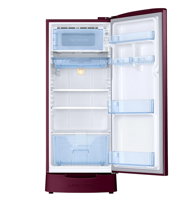 SAMSUNG REFRIGERATOR-183 Ltr: , Single Door Fridge: 4 Star Poppy Red Printed|| RR20C1824HN/HL