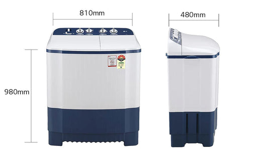 LG WASHING MACHINE-7 kg: , Semi Automatic WM: 5 Star Dark Grey Plain|| P7010NBAZ