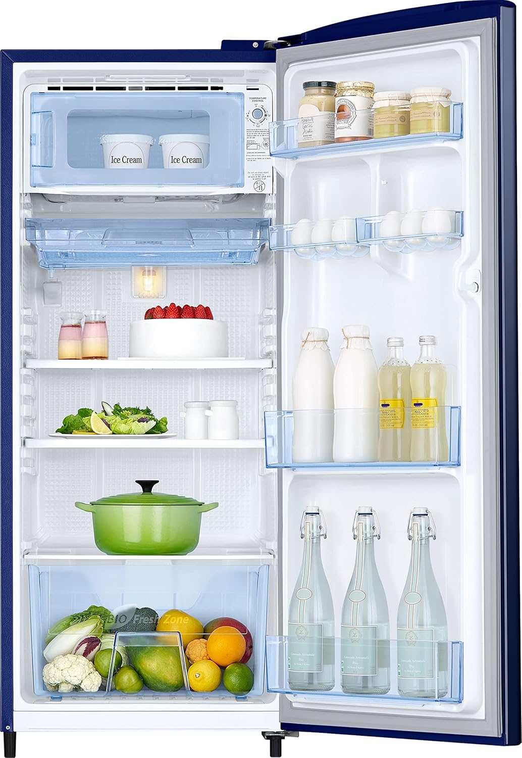 SAMSUNG REFRIGERATOR-183 Ltr: , Single Door Fridge: 4 Star Poppy Blue Plain|| RR20C2724HN/HV