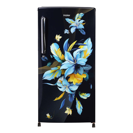 HAIER REFRIGERATOR, 185 Ltr, Single Door Refrigerator, 2 Star, Black Opal Printed|| HRD 2062CKO-N