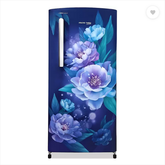 VOLTAS-REFRIGERATOR:-175-Ltr,-Beko-1-Star-Peony-Blue-Floral-||-RDC208E/SOPBE