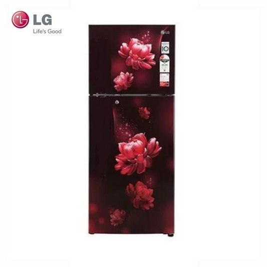 LG REFRIGERATOR-242 Ltr: ,Double Door Fridge: 2 Star Scarlet Floral|| GL-N292BSCY