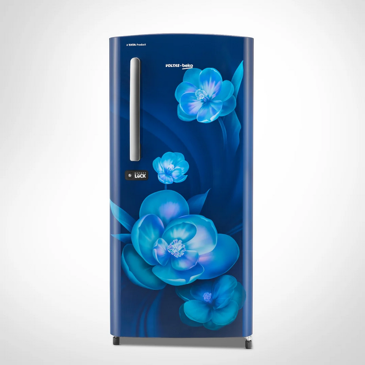 VOLTAS REFRIGERATOR: 175 Ltr, Beko 2 Star Aria Blue Floral || RDC208D/SOABE
