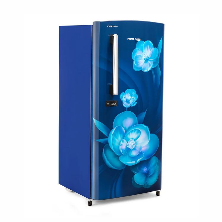VOLTAS REFRIGERATOR: 175 Ltr, Beko 2 Star Aria Blue Floral || RDC208D/SOABE