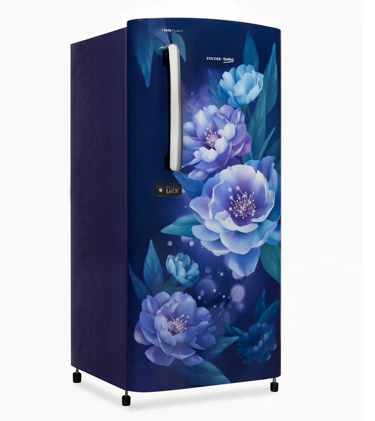 VOLTAS REFRIGERATOR: 175 Ltr, Beko 2 Star Peony Blue Floral || RDC208D/SOPBE