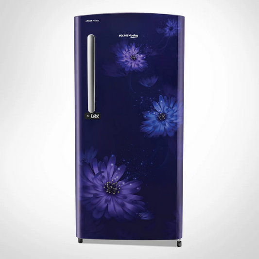VOLTAS REFRIGERATOR: 185 Ltr, Beko 3 Star Dahlia Blue Floral || RDC220C/SODBE