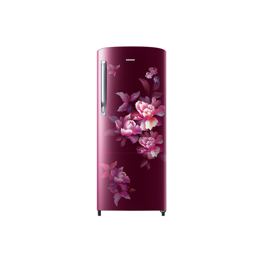 SAMSUNG REFRIGERATOR-183 Ltr: , Single Door Fridge: 4 Star Poppy Red Plain|| RR20C2724HN/HV